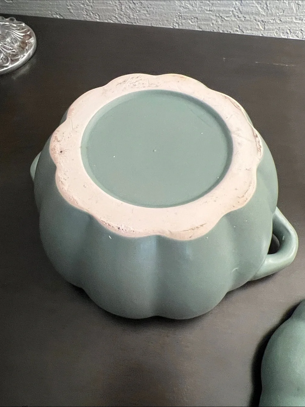 Crofton stoneware Pumpkin Lidded Bowl - Seafoam Blue
